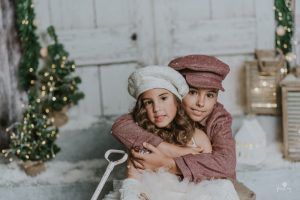 Niños en nieve artificial foto Franu Rey